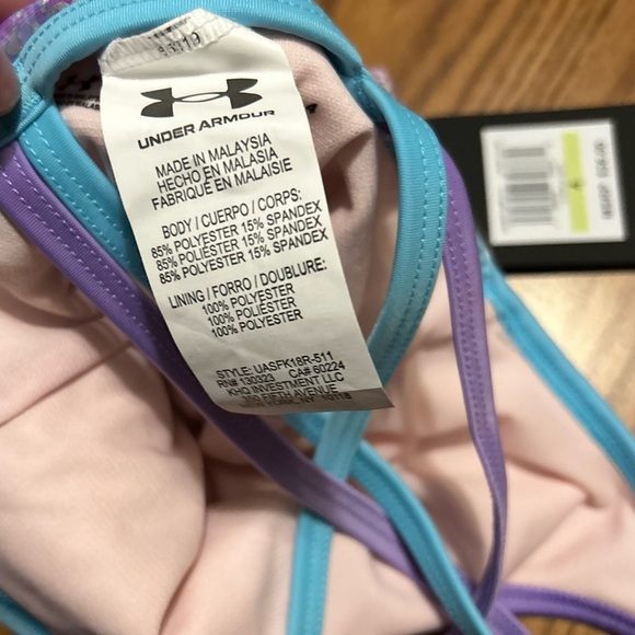NWT Under Armour Girls 2 Piece Tankini Swimwear Set Vivid Purple Size 4 - Picture 5 of 5